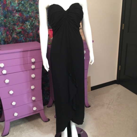 City Chic Strapless Jersey Knot Dress Black - Picture 3 of 12